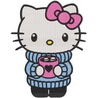 Hello kitty warm vibes embroidery design