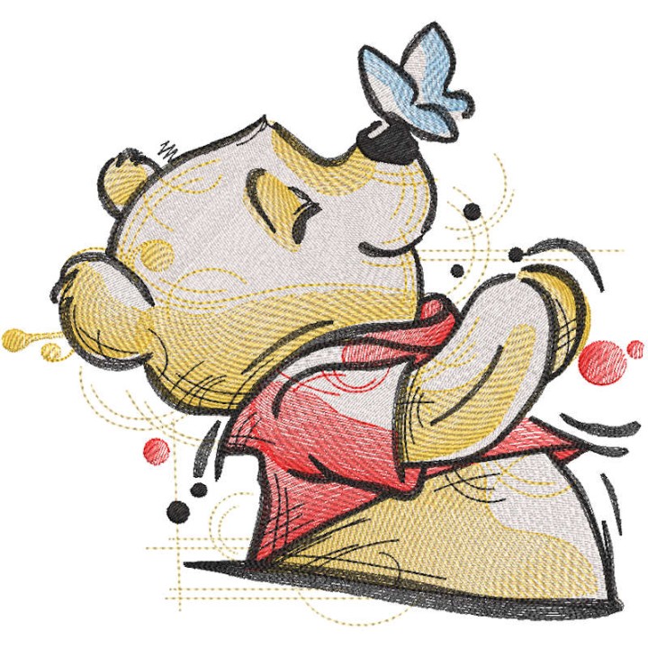 Winnie Pooh summer vibes embroidery design