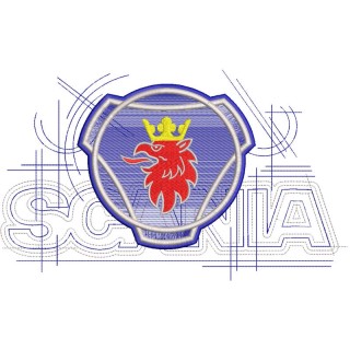 Scania modern logo embroidery design