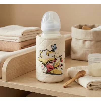 Bottle thermo cover with Winnie pooh summer vibes embroidery design