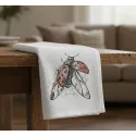 Towel with Ladybug sketch embroidery design