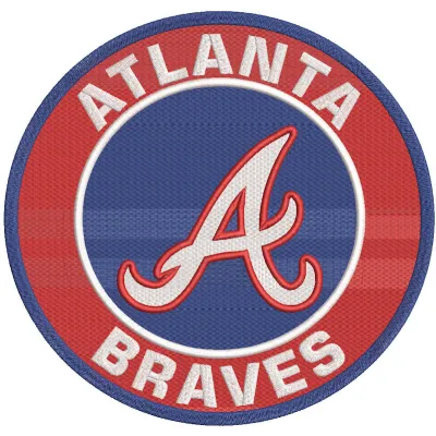 Atlanta Braves round logo embroidery design