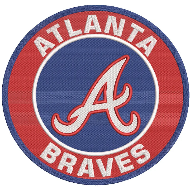 Atlanta Braves round logo embroidery design