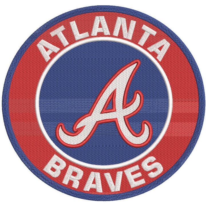 Atlanta Braves round logo embroidery design