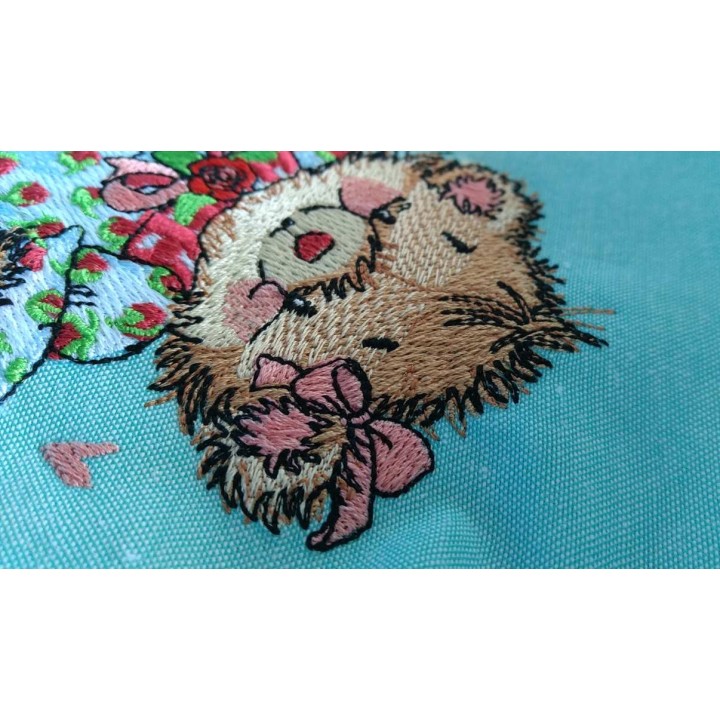 teddy bear girl machine embroidery