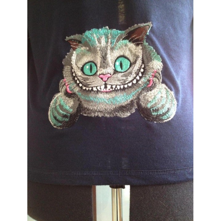 Mischievous Cheshire Cat Embroidery Design