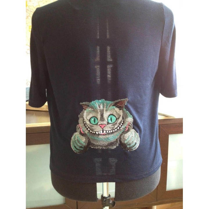 Mischievous Cheshire Cat Embroidery Design