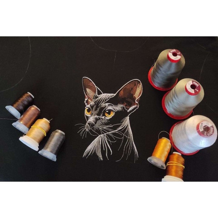 Sphynx cat embroidery design