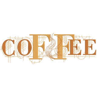 Coffee geometry style embroidery design - Embroidery Design