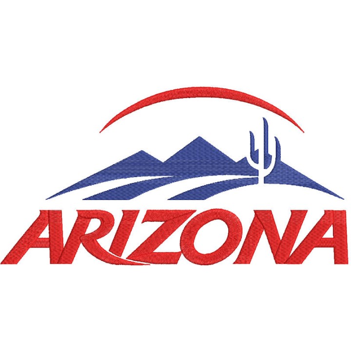 Desert Arizona wordmark embroidery design