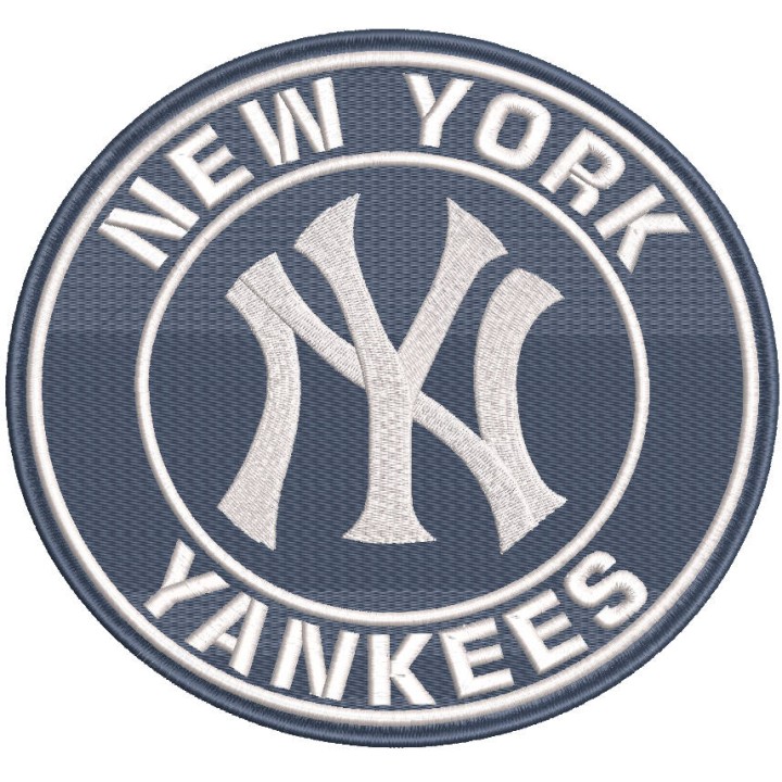 New York Yankees round classic logo embroidery design