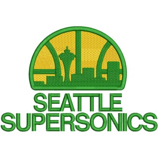 Seattle Supersonics logo embroidery design