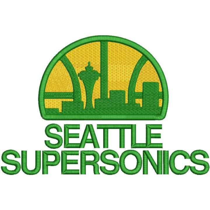 Seattle Supersonics logo embroidery design