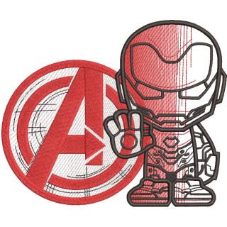 Avengers Iron man art embroidery design