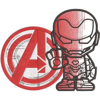 Avengers Iron man art embroidery design