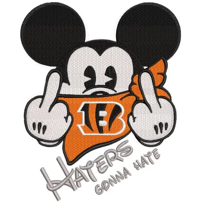 Cincinnati Bengals Haters gonna hate embroidery design
