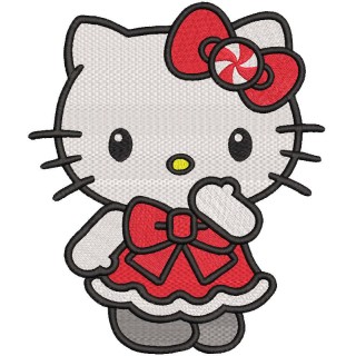 Embarrassed Hello Kitty embroidery design