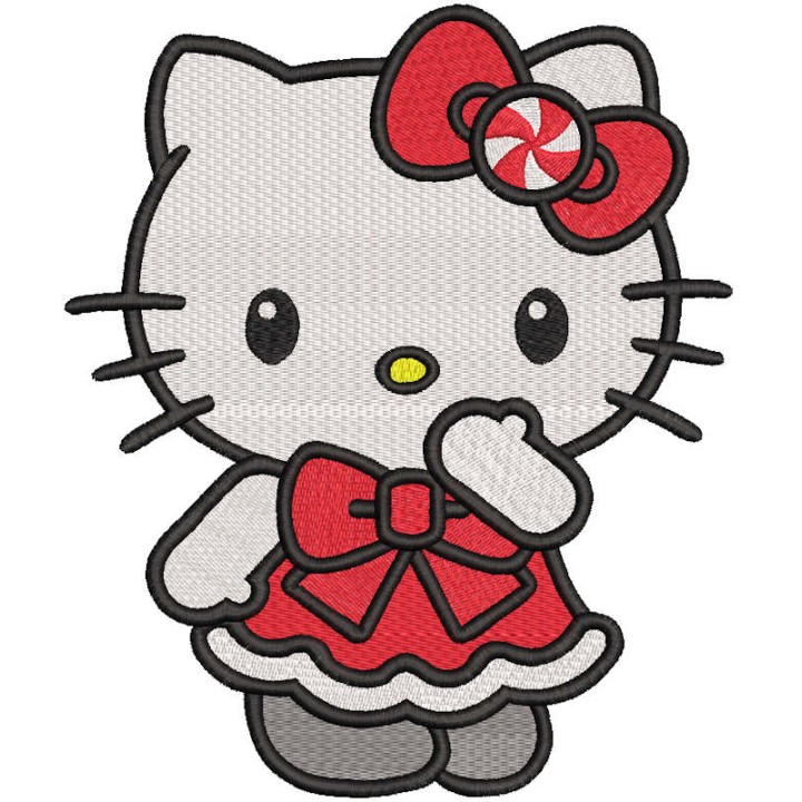 Embarrassed Hello Kitty embroidery design