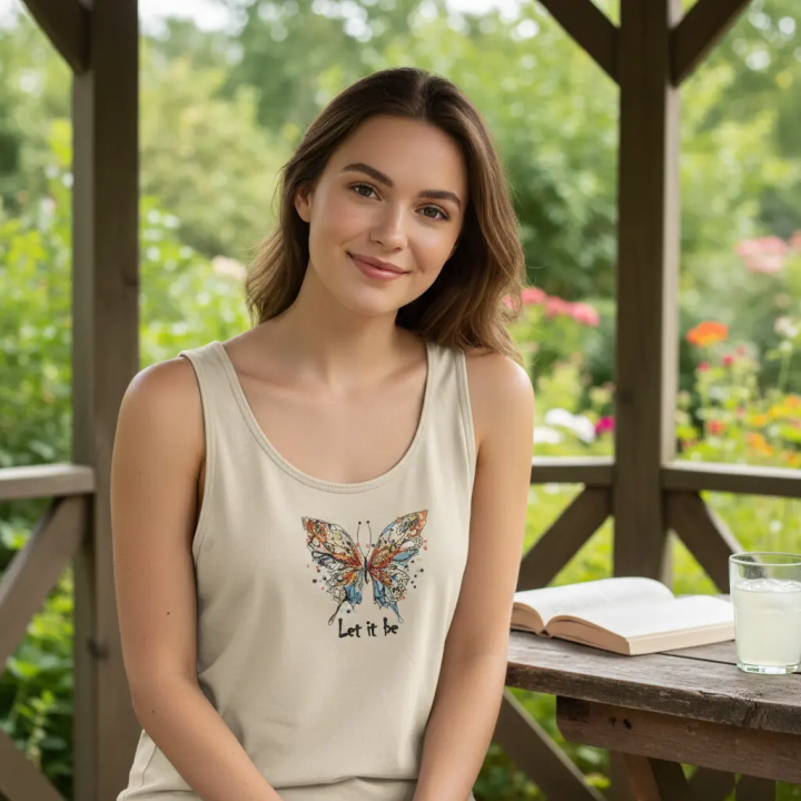 Preview of the Butterfly Let It Be embroidery design, showcasing intricate stitching details and vibrant motifs.