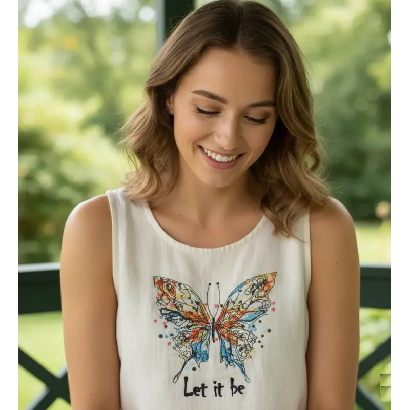 Preview of a butterfly 'let it be' embroidery design, showcasing intricate stitching patterns for creative projects.