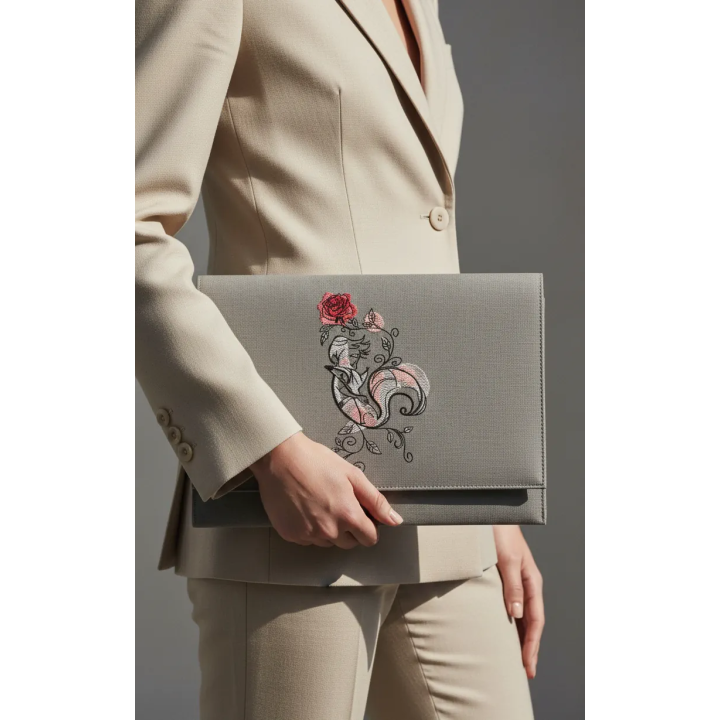 Preview of Little Prince Fox and Rose embroidery design, featuring a charming fox with a rose in a whimsical style.