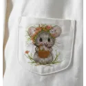 Easter mouse embroidery design featuring a cheerful mouse with a basket of colorful eggs.