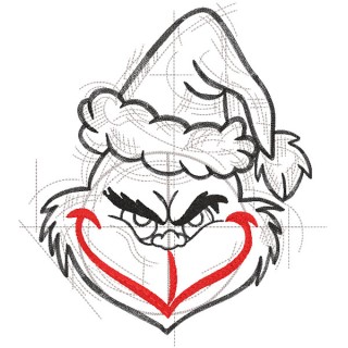 How to draw Grinch embroidery design - Embroidery Design