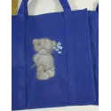 Teddy Bear with blue flower embroidery design - Embroidery Design
