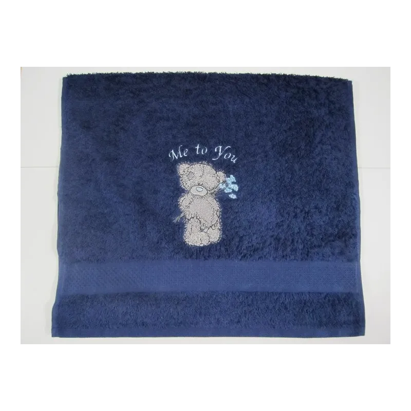 Teddy Bear with blue flower embroidery design - Embroidery Design