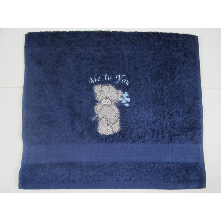 Teddy Bear with blue flower embroidery design - Embroidery Design