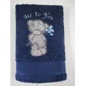 Teddy Bear with blue flower embroidery design - Embroidery Design