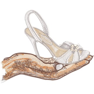 Wedding shoe on a man's palm embroidery design - Embroidery Design
