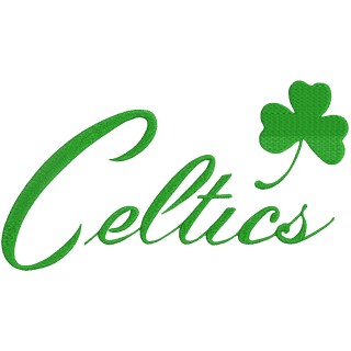 Boston Celtics green script logo embroidery design
