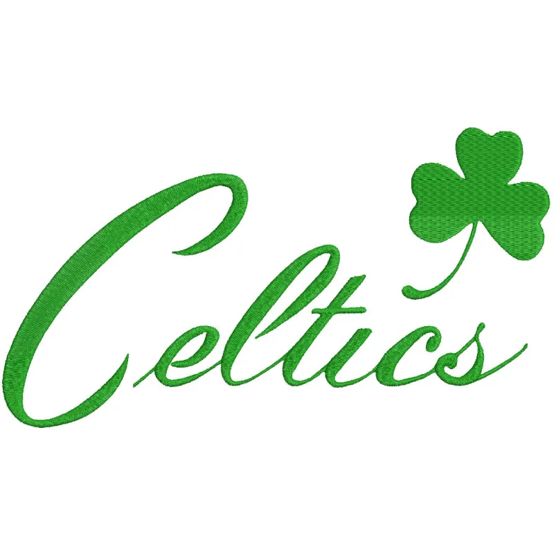Boston Celtics green script logo embroidery design