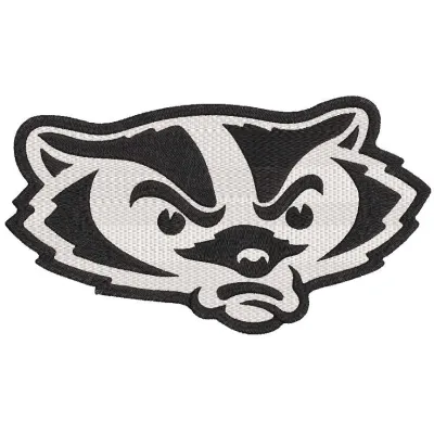 Wisconsin Badgers logo muzzle embroidery design