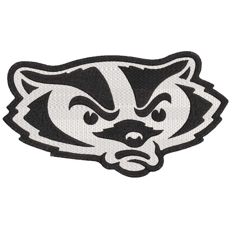 Wisconsin Badgers logo muzzle embroidery design