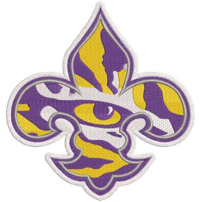 Louisiana State University logo embroidery design