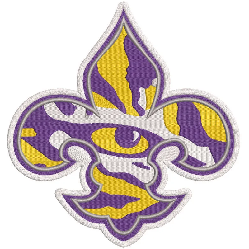 Louisiana State University logo embroidery design