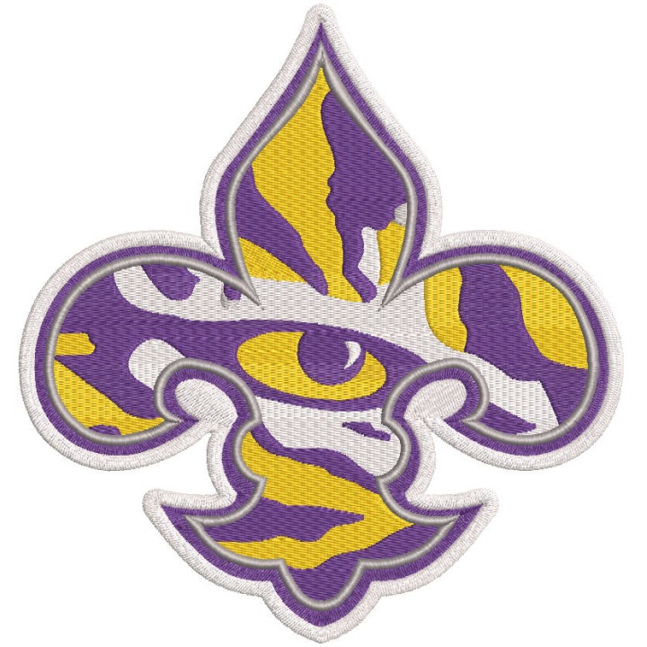 Louisiana State University logo embroidery design