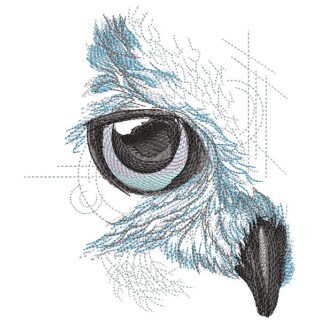 Owl geometric style embroidery design - Embroidery Design