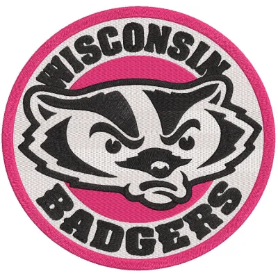 Wisconsin Badgers round logo embroidery design
