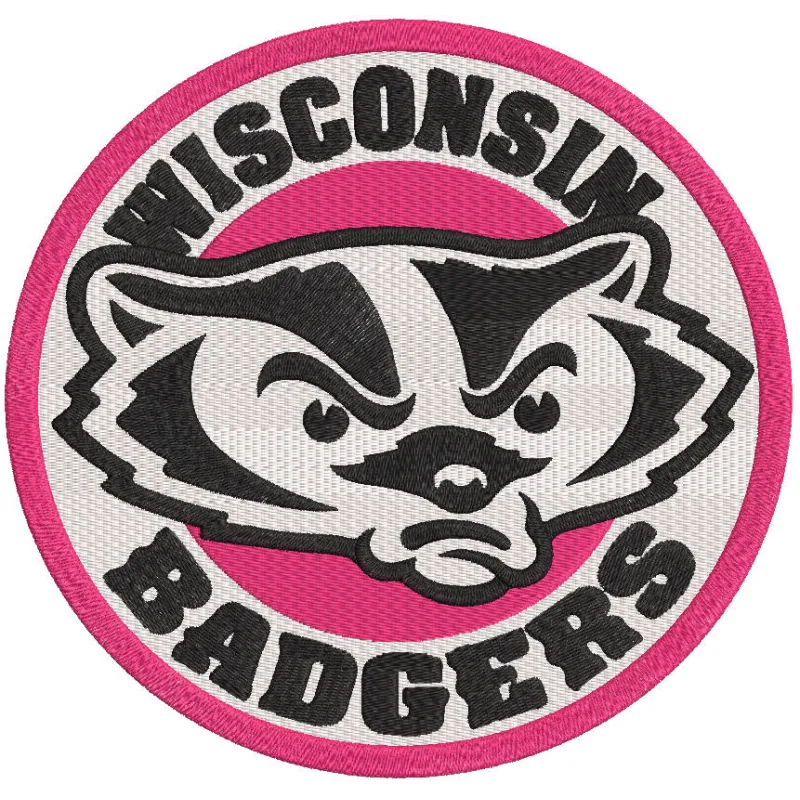 Wisconsin Badgers round logo embroidery design
