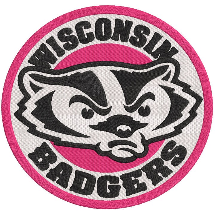 Wisconsin Badgers round logo embroidery design