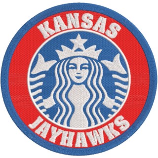 Kansas Jayhawks logo embroidery design