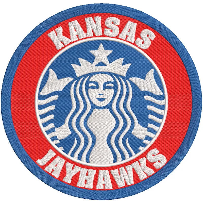 Kansas Jayhawks logo embroidery design