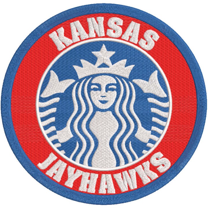 Kansas Jayhawks logo embroidery design
