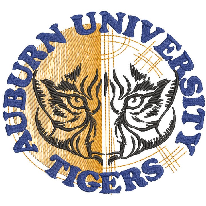 Auburn University Tigers art logo embroidery design