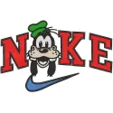 Nike Goofy smiling embroidery design