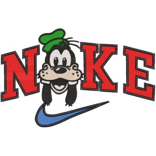 Nike Goofy smiling embroidery design