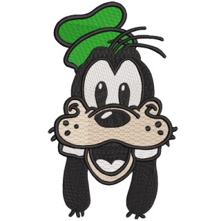 Smiling Goofy Head embroidery design - Embroidery Design